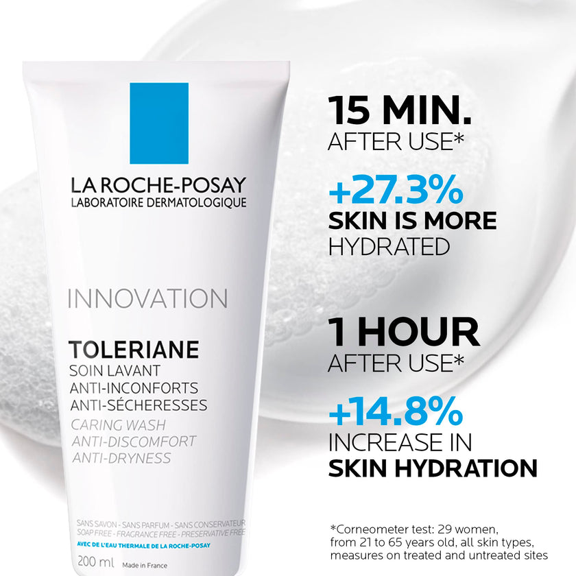 La Roche-Posay Face Wash, Toleriane Hydrating Cleanser with Ceramides, Face Wash for Normal to Dry Sensitive Skin, Soap Free, Fragrance Free, Alcohol Free, 200mL 🍁 All In One Marketplace Canada