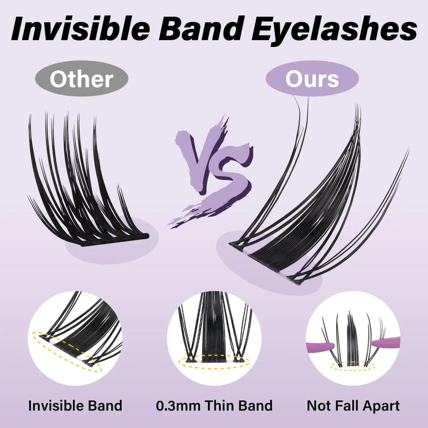 B&Q Fairy Lash Clusters Invisible Band 144PCS, Wispy Eyelash Clusters Manga False Eyelashes, C Curl Lash Cluster Natural Wet-Look Individual Lashes, Anime Cluster Eyelash Extensions with Spikes(Fairy) 🍁 All In One Marketplace Canada