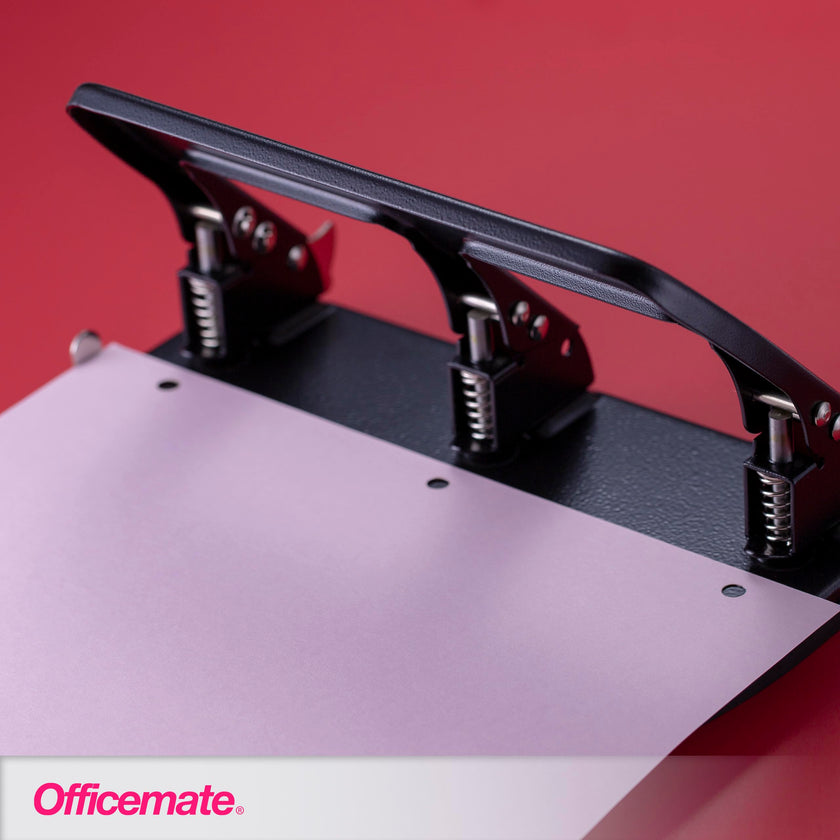 Officemate Medium Duty 3 Hole Punch with Ergonomic Handle, 30 Sheet Capacity, Black (90088) 🍁 All In One Marketplace Canada