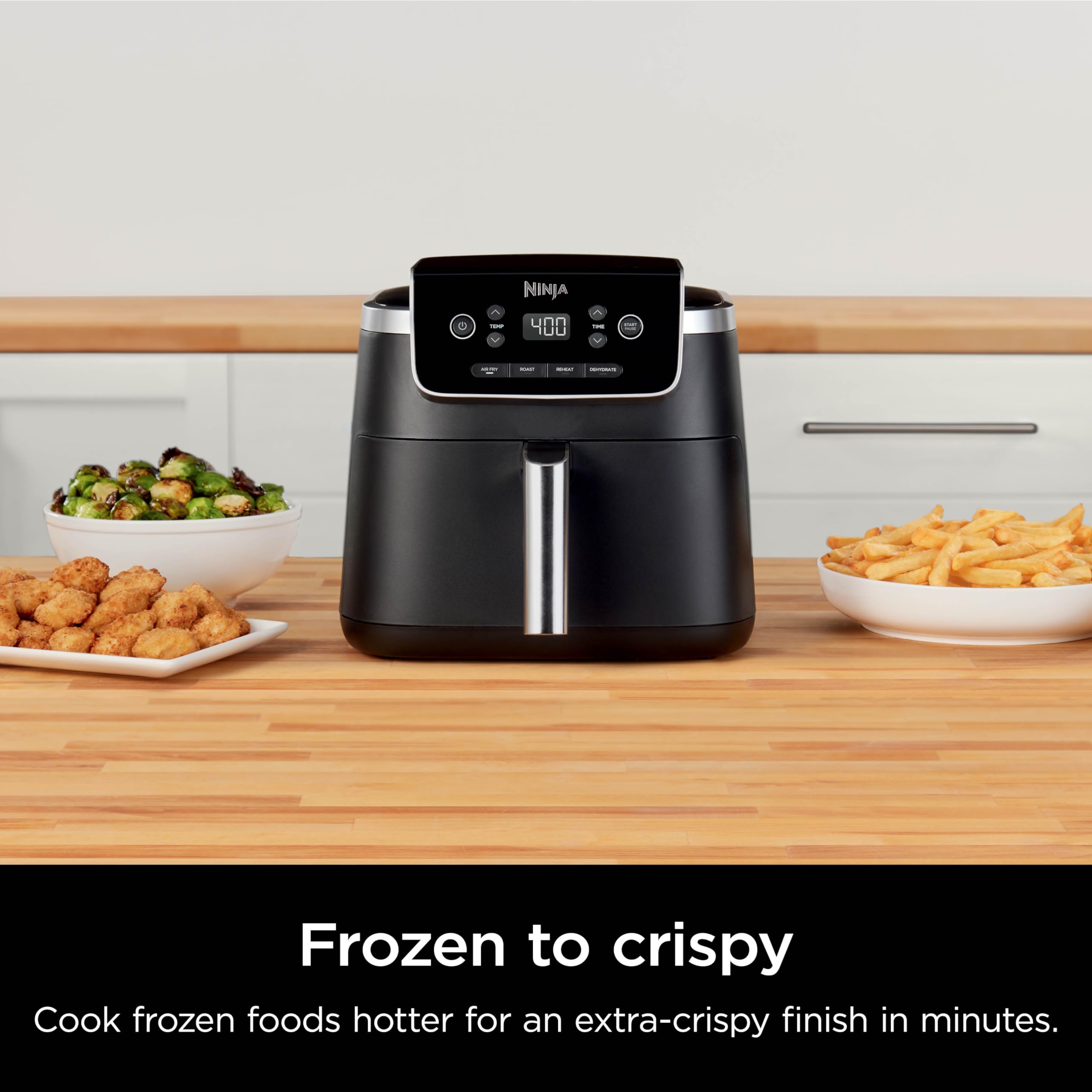Ninja Air Fryer Pro 4in1, 5 QT (4.7 L) Capacity, Air Fry, Roast, Bake, Reheat, Dehydrate, Roast, Crisp Technology, Nonstick Basket & Crisper Plate, Grey, AF141C (Canadian Version) 🍁 All In One Marketplace Canada