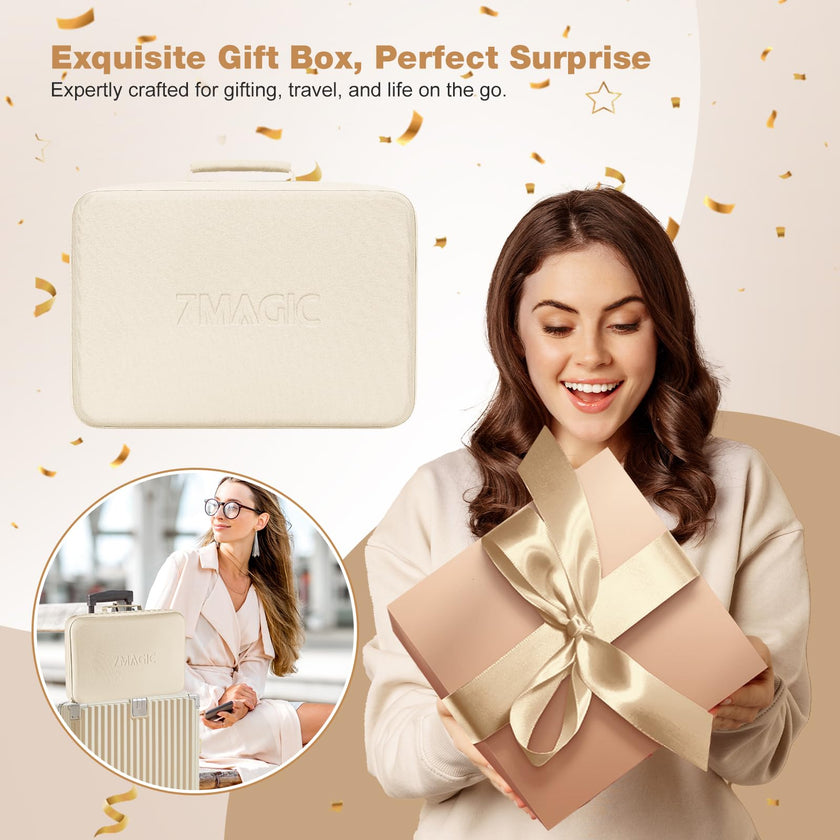 7MAGIC 7 in 1 Hair Styler & Hair Dryer Brush,110,000 RPM High-Speed Negative Ionic Hot Air Styler, 1400W Powerful Blow Dryer Brush & Multi-Style for Straight,Wavy, Curly, and Coily Hair,Champagne Gold 🍁 All In One Marketplace Canada