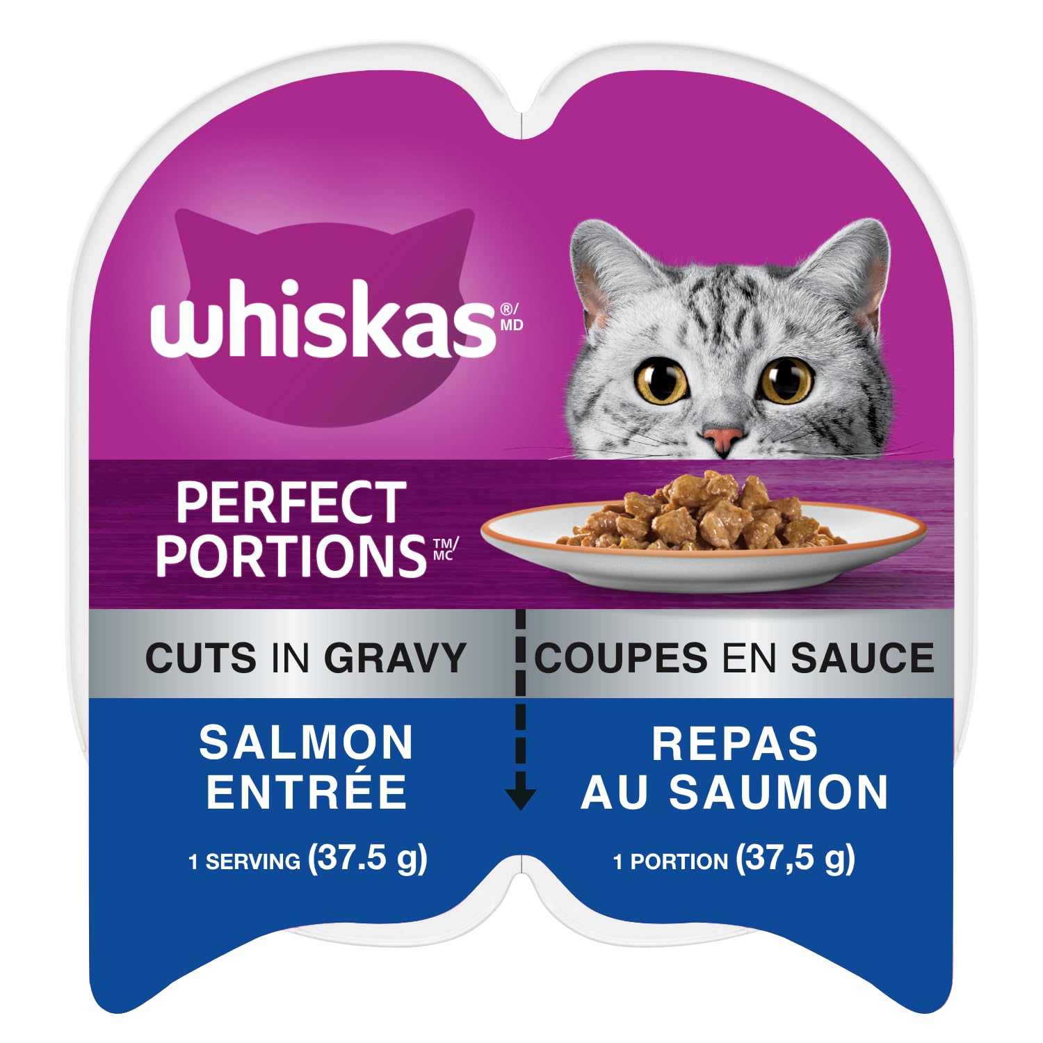 WHISKAS Perfect PORTIONS Kitten Wet Cat Food, Salmon Flavour, 75g 🍁 All In One Marketplace Canada