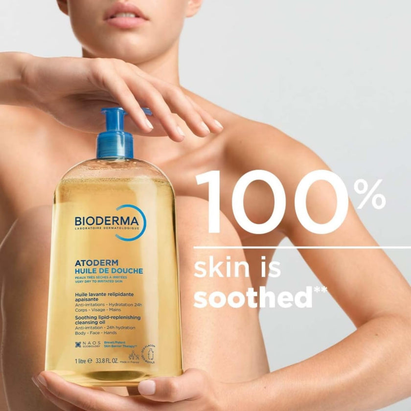 Bioderma Atoderm Shower-Oil, Cleansing-Oil For Face & Body, Nourishing Cleansing Oil For Dry to Atopic Sensitive Skin For Softer & Smooth Skin For Your Whole Family 🍁 All In One Marketplace Canada