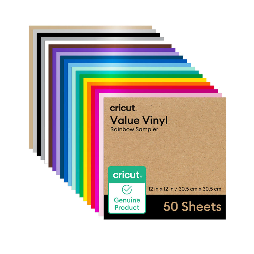 Cricut Value Permanent Vinyl - 50ft Rainbow Sampler, 12in x 12in Sheets (50 Count) 🍁 All In One Marketplace Canada