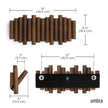 Umbra Picket Wall-Mounted Coat Rack Rail Hook with 5 Retractable Wood Pegs – Modern, Space-Saving Storage Organizer, Walnut 🍁 All In One Marketplace Canada