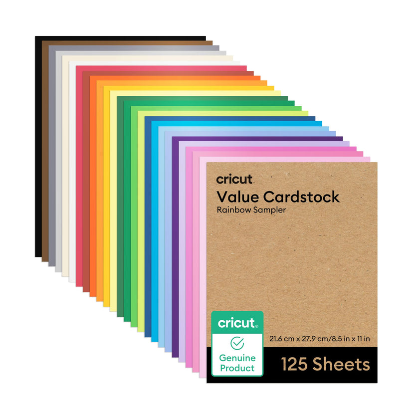 Cricut Value Cardstock Paper, Rainbow Sampler - 125 Sheets (8.5