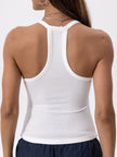 Danysu V Neck Cotton Tank Tops with Built-in Shelf Bra Sleeveless Racerback Fitted Basic Cami Shirts Bright White M 🍁 All In One Marketplace Canada