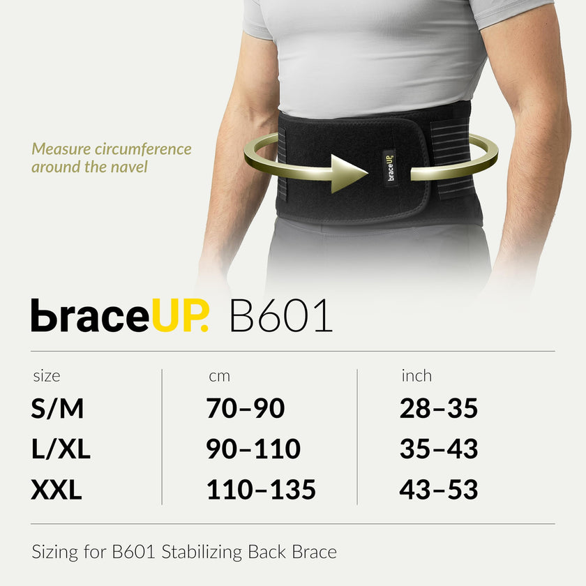 BraceUP Back Support, Back Brace for Men and Women - Lumbar Support Lower Back Belt for Back Pain Relief, Herniated Disc, Heavy lifting, with Dual Adjustable Straps (L/XL 90-110 cm) 🍁 All In One Marketplace Canada