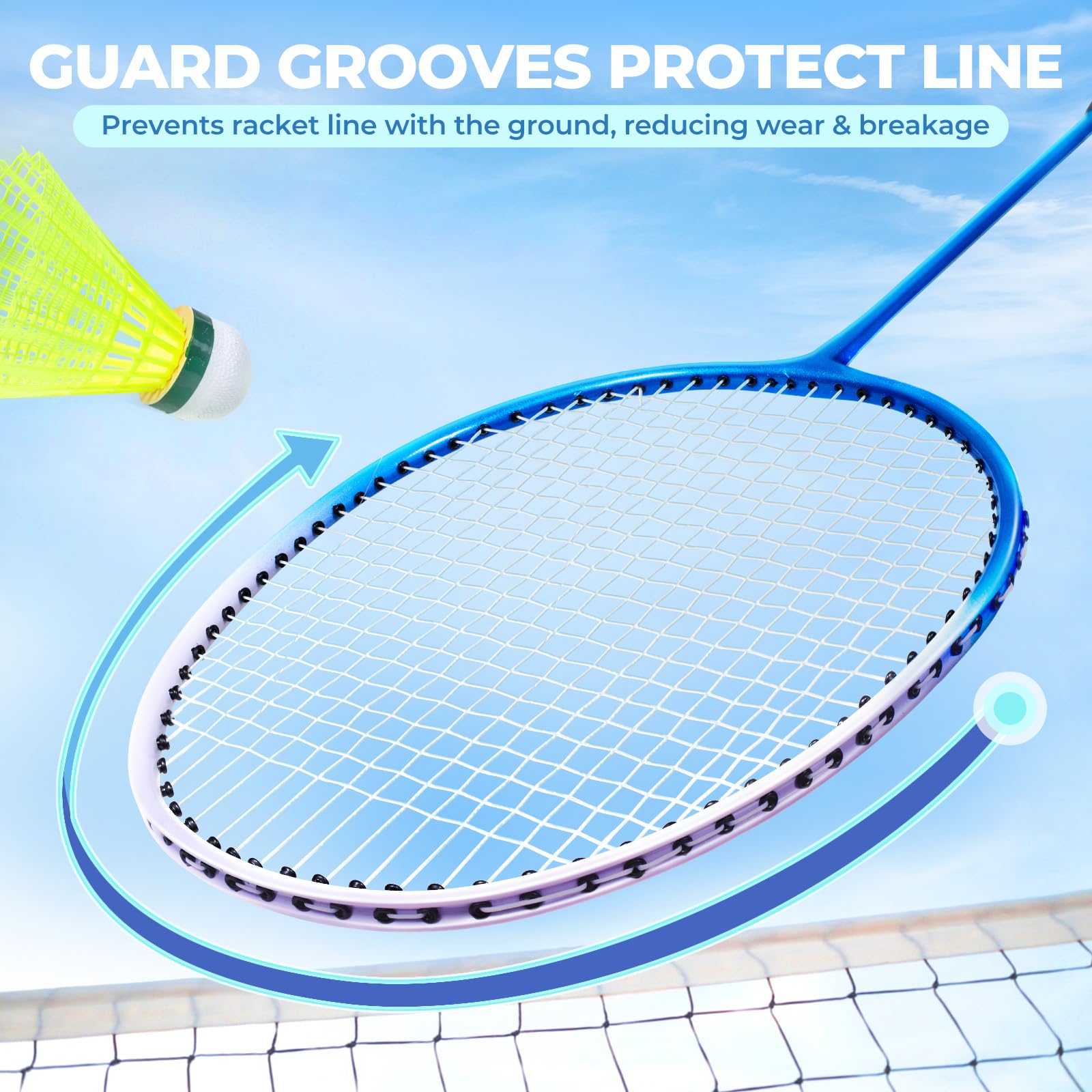 HIRALIY Badminton Rackets for Outdoor Backyard Games, Lightweight Badminton Set of 4 for Kids & Adults & Beginners, Including 4 Rackets, 12 Nylon Shuttlecocks, 4 Replacement Grip Tapes, 1 Carrying Bag 🍁 All In One Marketplace Canada
