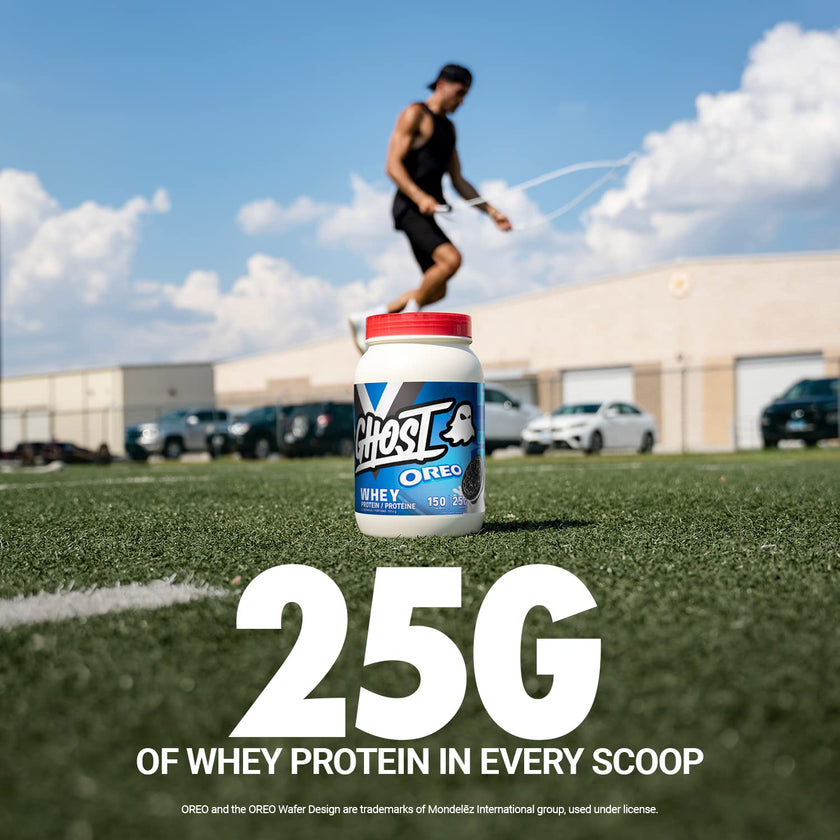 GHOST WHEY Protein Powder - 2lb, 25g of Protein - Whey Protein Blend - ­Post Workout Fitness & Nutrition Shakes, Smoothies, Baking & Cooking (Oreo) 🍁 All In One Marketplace Canada