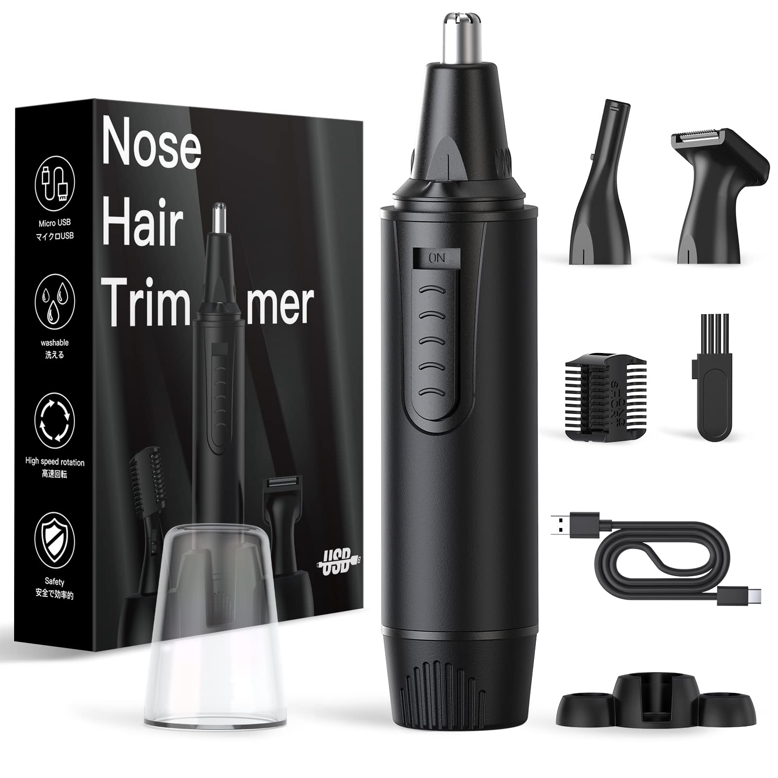 Nose Hair Trimmers for Men and Women-Rechargeable Ear Hair Trimmer-7IN1 Professional Painless Nose Clipper Eyebrow & Facial Hair Trimmer-IPX7 Waterproof Dual Edge Blades for Easy Cleansing-Black 🍁 All In One Marketplace Canada