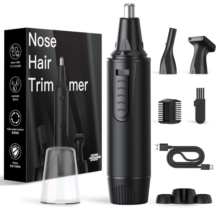Nose Hair Trimmers for Men and Women-Rechargeable Ear Hair Trimmer-7IN1 Professional Painless Nose Clipper Eyebrow & Facial Hair Trimmer-IPX7 Waterproof Dual Edge Blades for Easy Cleansing-Black 🍁 All In One Marketplace Canada
