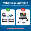 OREI HDMI Splitter 1 in 2 Out - 1x2 HDMI Splitter For TV Mirror Only - Not for Multi Monitors and HDCP Bypass, 1080P @ 60Hz & 4K @ 30Hz Resolutions – Powered HDMI splitter (HD-102) 🍁 All In One Marketplace Canada