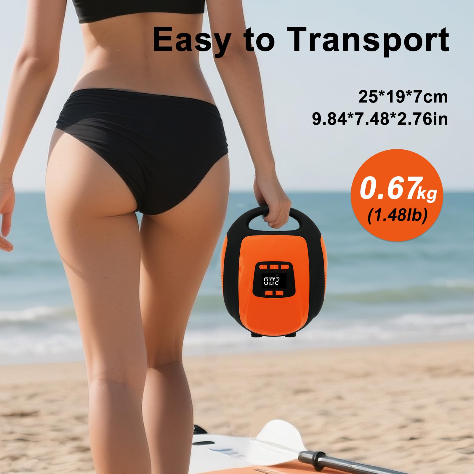Paddle Board Pump, SUP Electric Air Pump, Portable 20 PSI Air Compressor, Auto-Off Inflation & Deflation Function with 12V DC Car Cigarette Lighter for Paddle Board,Inflatable Sups, Kayaks and Boats 🍁 All In One Marketplace Canada