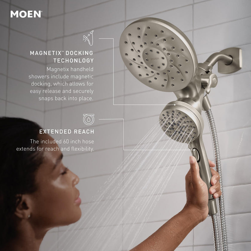 Moen 26009SRN Engage Magnetix Multi-Function Handshower and Rainshower Combo, Spot Resist Brushed Nickel 🍁 All In One Marketplace Canada