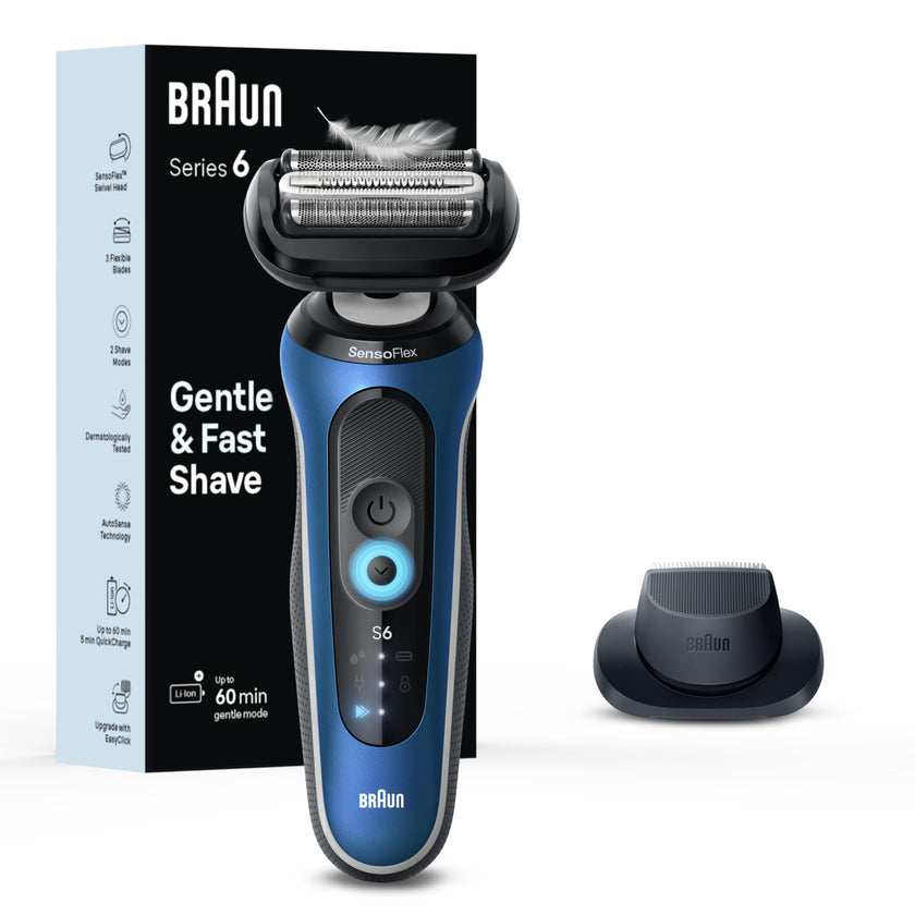 Braun Electric Razor for Men Series 6, Beard Shaver, Electric Shaver, GentleFlex, SkinGentle Foil, with Precision Trimmer, S6 6120s, 1 item 🍁 All In One Marketplace Canada