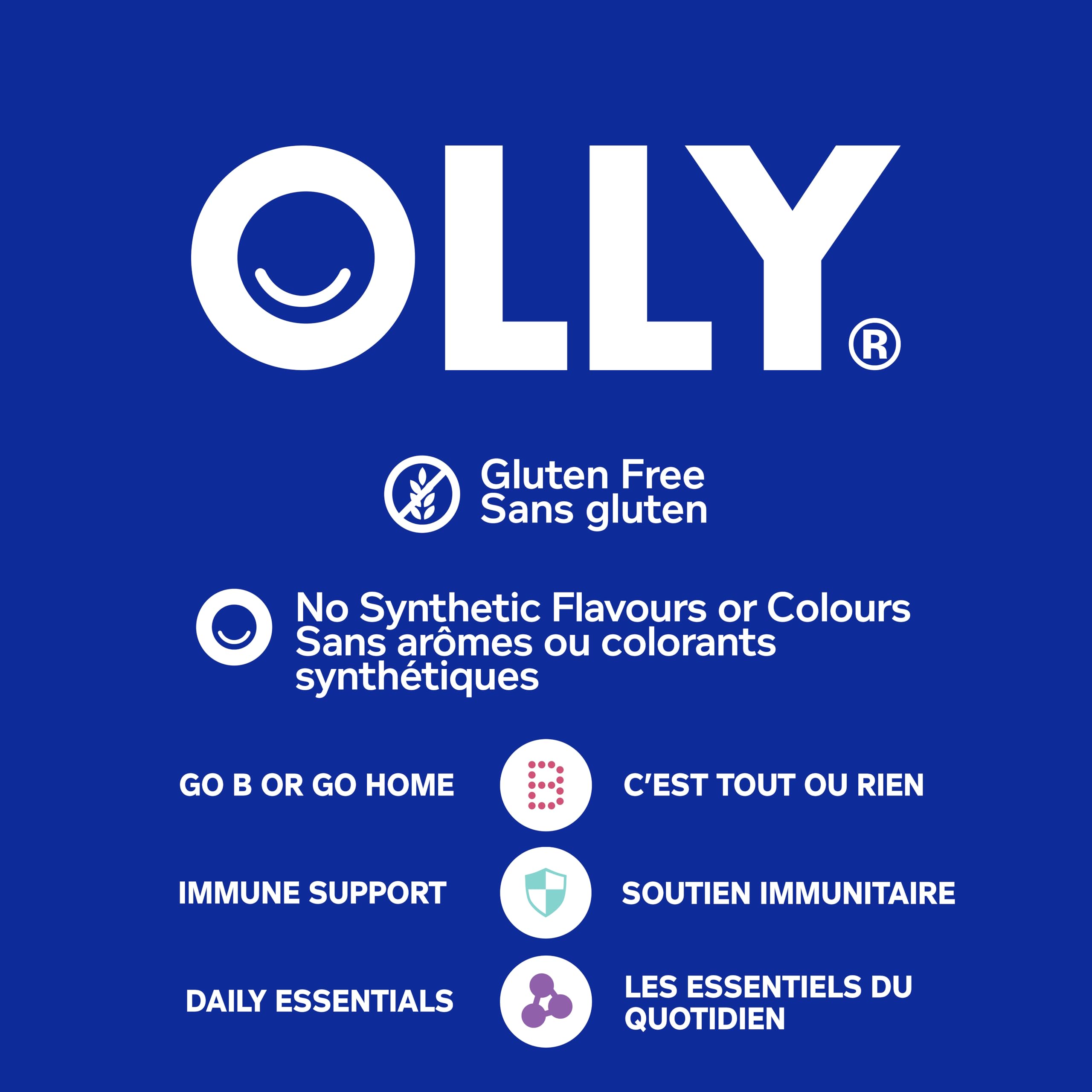 OLLY Men's Multi Gummy Supplement with no artificial flavours and colours Blackberry Blitz multivitamin to help support men's health 45 day supply 90 gummies 🍁 All In One Marketplace Canada