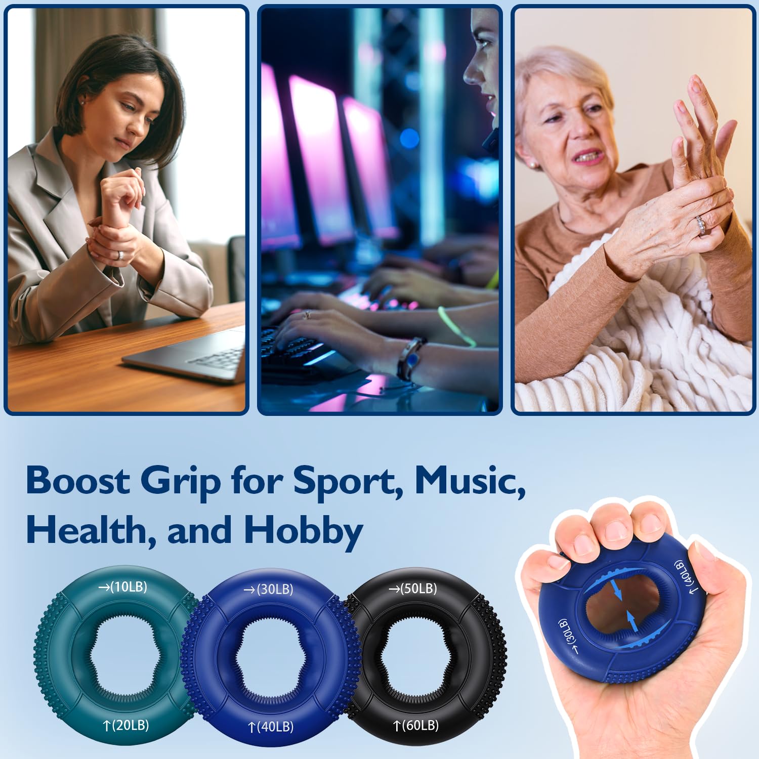 FitBeast Hand Grip Strengthener, Finger Exerciser, Forearm Strengthener Kit - 9 Pack, Targeted Hand & Forearm Strength, Relief & Recovery Kit 🍁 All In One Marketplace Canada