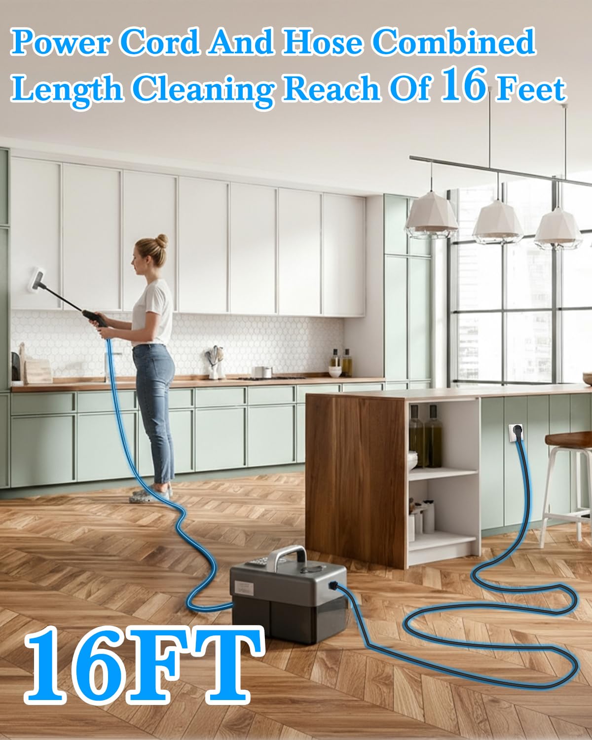 Steam Cleaner for Home - 1600ML Water Tank 15s Heat-Up Portable Steamer for Cleaning, 6 Level Adjustable, 2500W, 45PSI, 250°F Steam, Handheld Steam Cleaner for Car Detailing, Grease, Tile,Grout 🍁 All In One Marketplace Canada