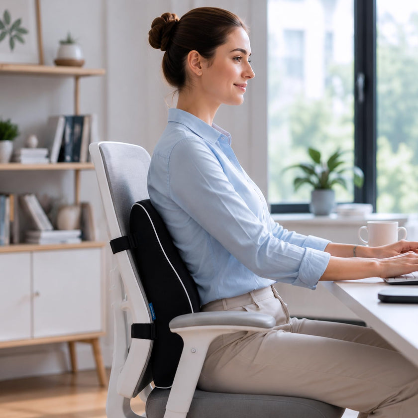 QUTOOL Lumbar Support Pillow for Office Chair, High-Density Memory Foam Back Cushion with Dual Adjustable Straps, Breathable 3D Mesh Cover, Ergonomic Back Support for Everyday Sitting 🍁 All In One Marketplace Canada