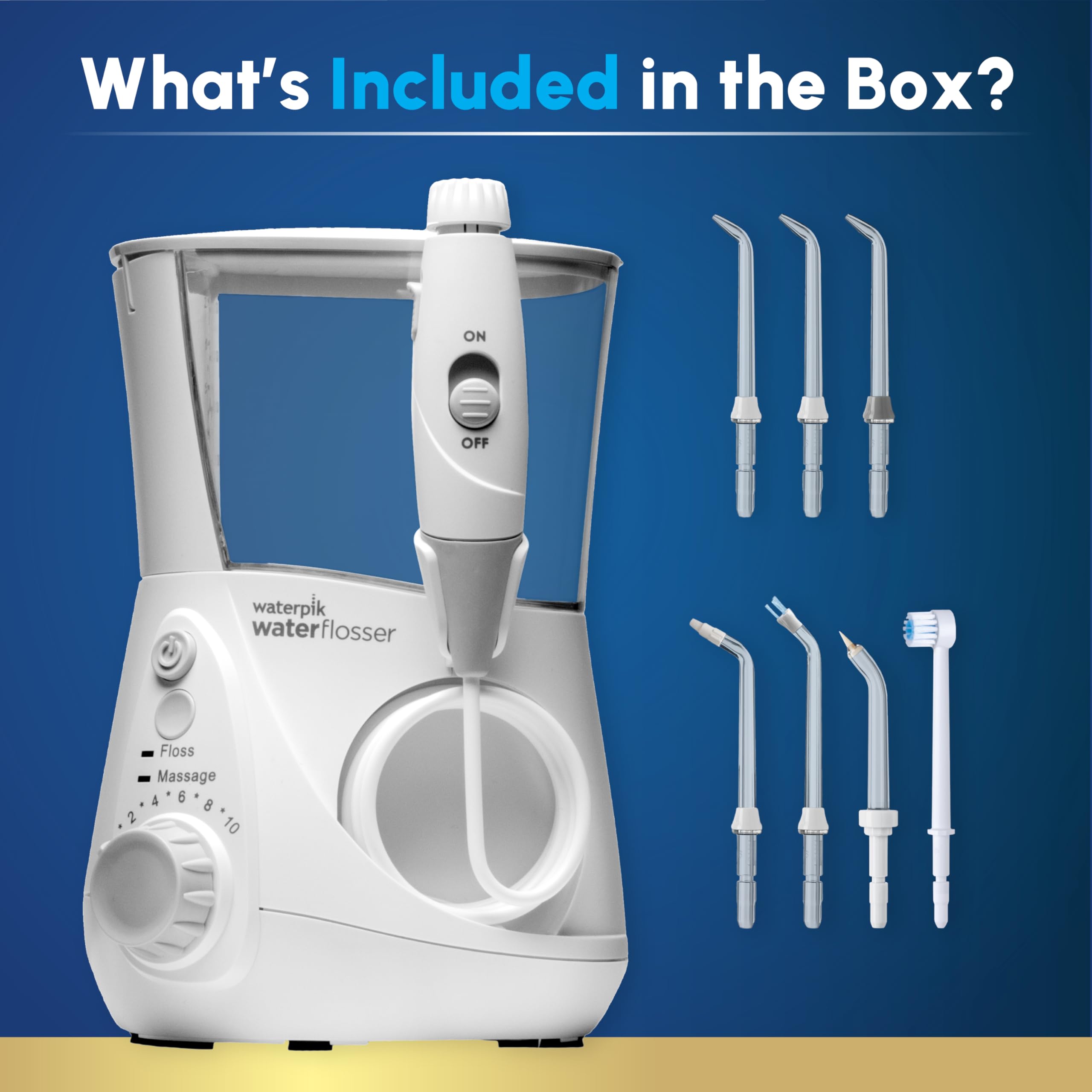 Waterpik Aquarius Water Flosser For Teeth Cleaning, Gums, Braces, Dental Care, Electric Power With 10 Settings, 7 Tips For Multiple Users & Needs, CDA Validated, White WP-660, Packaging May Vary 🍁 All In One Marketplace Canada