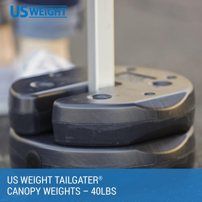 US Weight 40 Pound Canopy Weight Set of 4 and Carry Strap with No-Pinch Design - Easy Installation and Removal to Secure Tents, Canopies, and Umbrellas at Outdoor Events 🍁 All In One Marketplace Canada