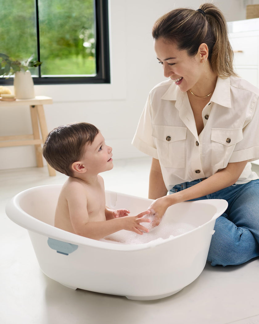 Skip Hop Baby Bath Tub 4-in-1 Grow with Baby Infant to Toddler Bathtub with Supportive Sling and Sit-Up Support Wave Age 0m+ 🍁 All In One Marketplace Canada