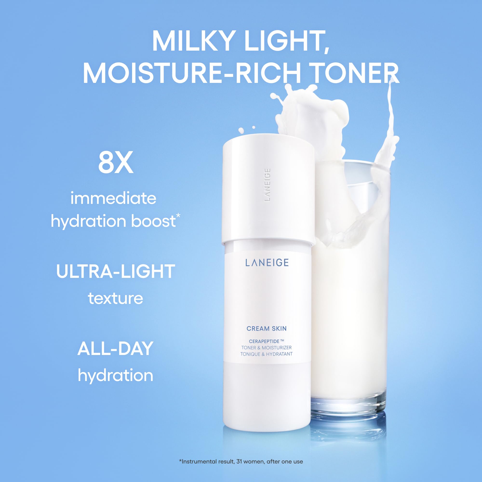 LANEIGE Cream Skin Toner & Moisturizer Mini: Lightweight Refillable Korean Milky Toner with Ceramide & Peptide for Hydration, Firming, & Barrier Support 🍁 All In One Marketplace Canada
