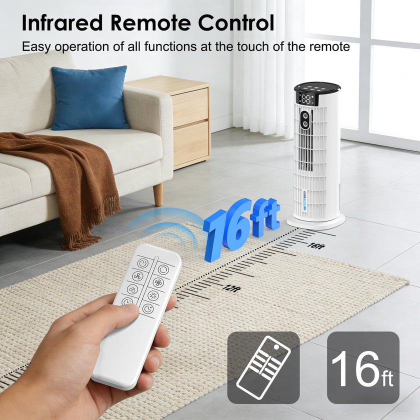 Portable Air Conditioner,1000ML Tower Fan with Remote,4-IN-1 Evaporative Air Cooler with 3 Wind Speeds&Turbo Mode,2 Mist,10H Timer,90° Oscillation Portable AC for Home,Office 🍁 All In One Marketplace Canada