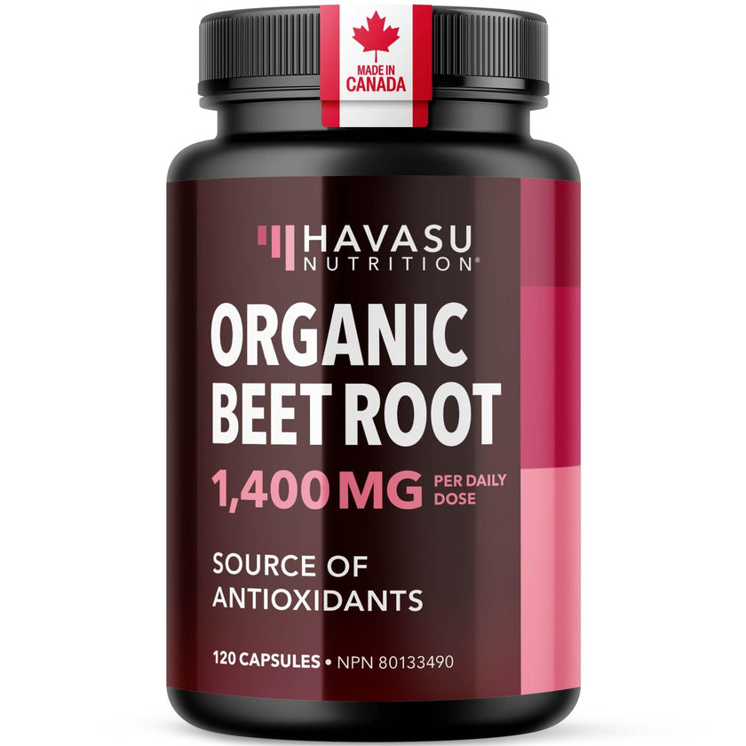 Organic Beetroot Capsules 1400MG | Potent Nitric Oxide for Healthy Blood Flow Support & Energy | 700MG Beetroot Powder Per Capsule | Nitric Oxide Supplements for Men & Women | Made in Canada | 120 Ct 🍁 All In One Marketplace Canada