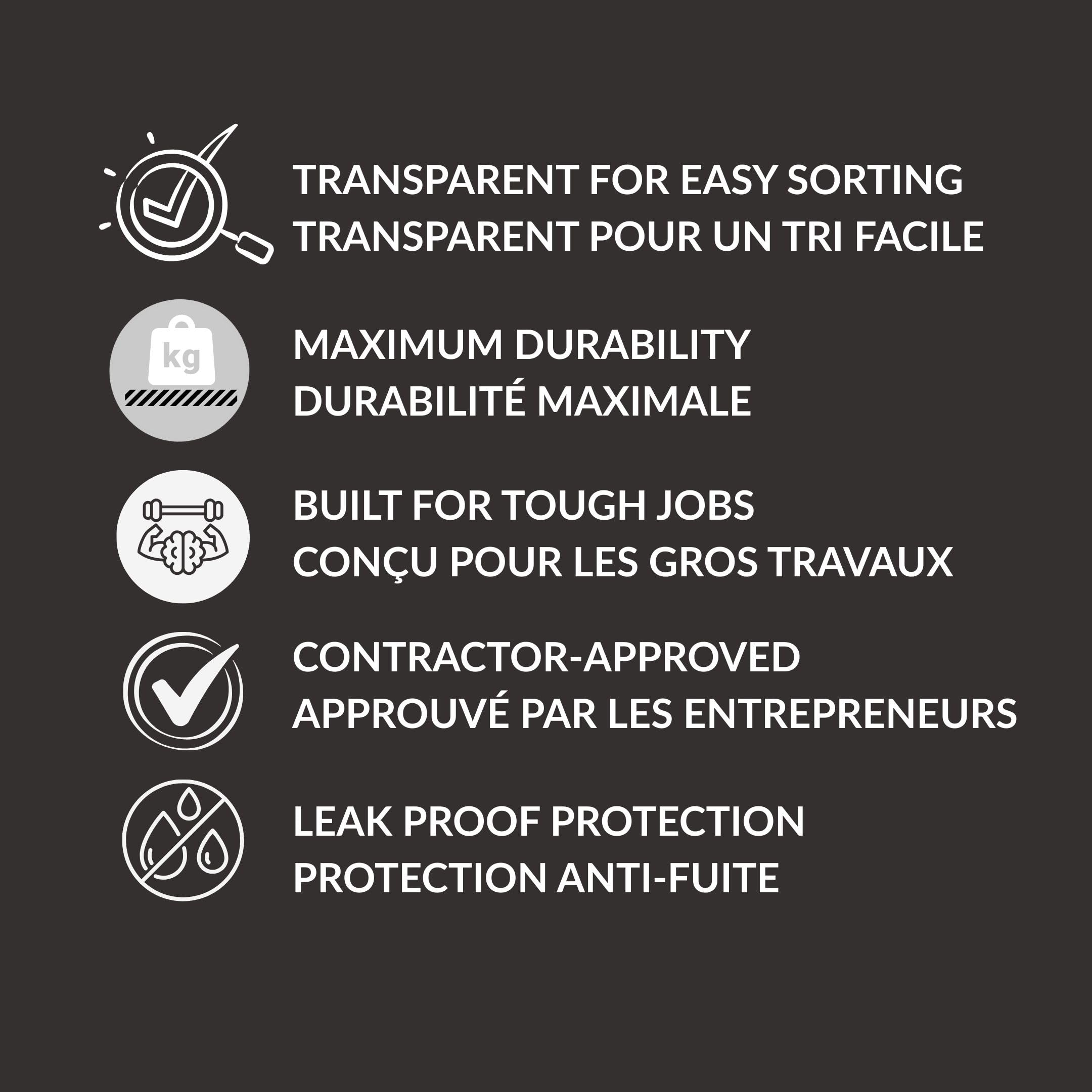 Maximum Heavy Duty Garbage Bags, 42-Gallon, 3 Mil, Clear Garbage Bags Extra Large, Tear Resistant, Industrial Strength, 32 Counts, Made In Canada 🍁 All In One Marketplace Canada