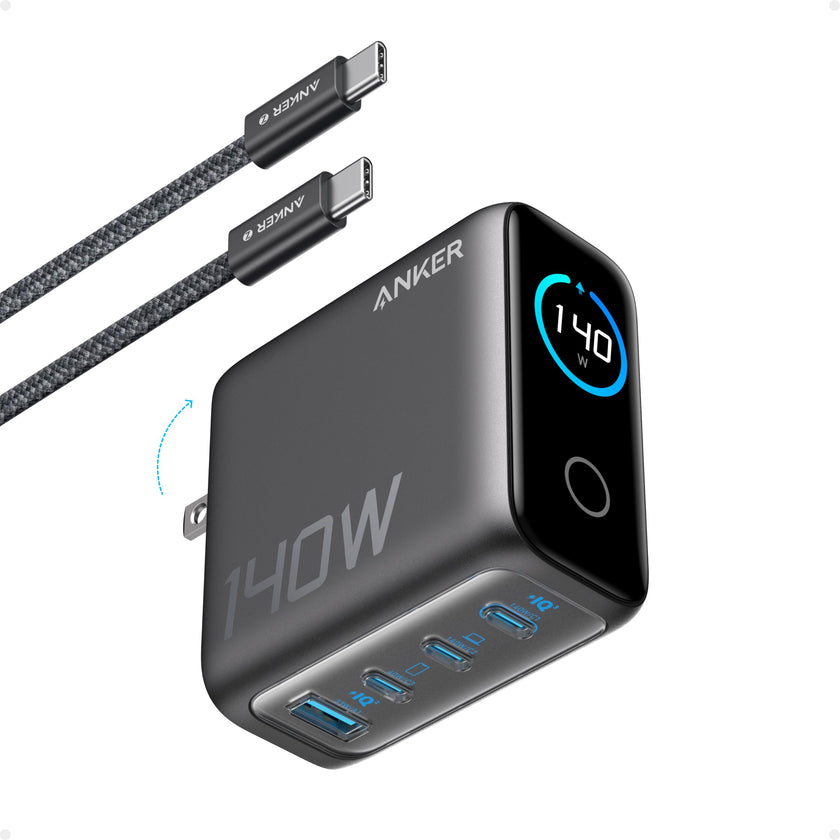 Anker Laptop Charger, 140W MAX USB C Charger, 4-Port Multi-Device Fast Charging, Advanced GaN Power Adapter, Intuitive Touch Controls, for MacBook, iPhone 17/16 Series, Samsung Galaxy, Pixel, and More 🍁 All In One Marketplace Canada