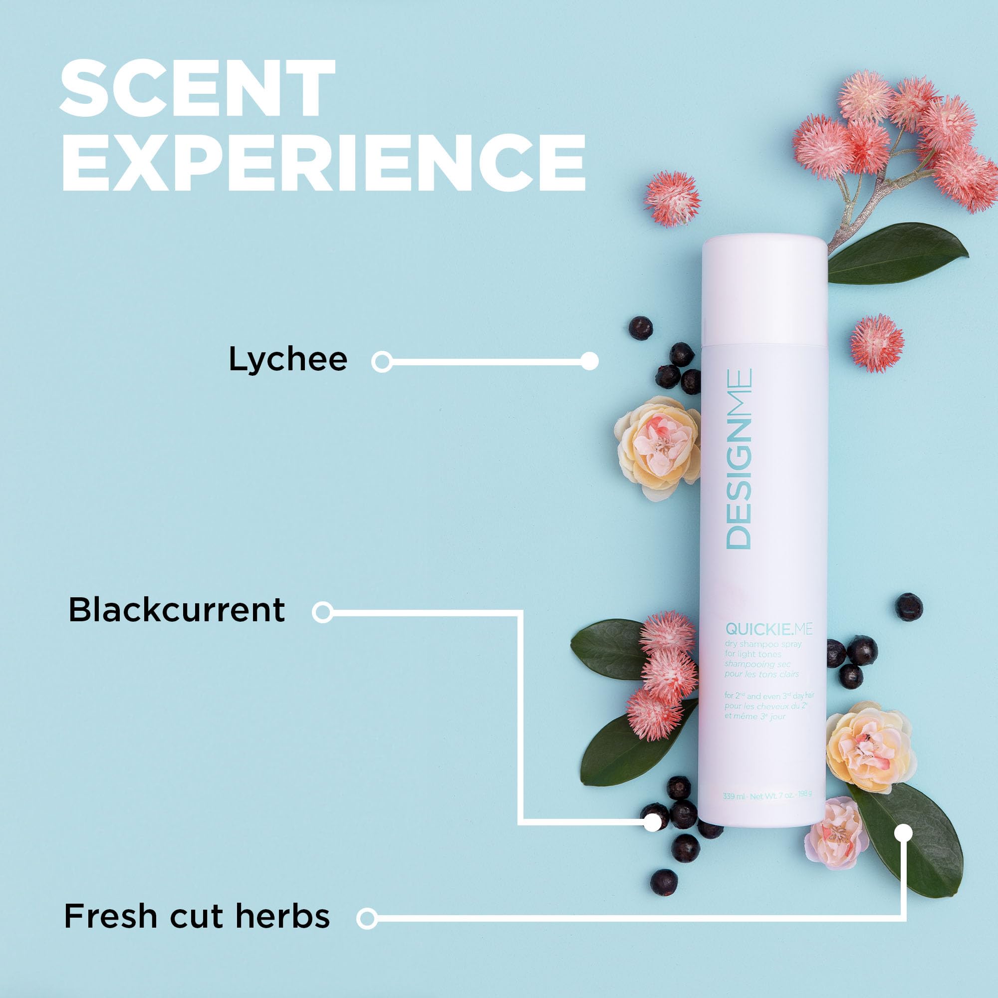 DESIGNME QUICKIE.ME Dry Shampoo Spray | Oil Absorbing | Root Lifting Shampoo for Light Tone, 339mL 🍁 All In One Marketplace Canada