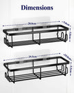 Kitsure Shower Caddy - 2 Pack Rustproof Stainless Steel Shower Organizer, No-Drill & Quick-Dry Shelves with Large Capacity, Durable Rack with 4 Hooks, Large, Black 🍁 All In One Marketplace Canada