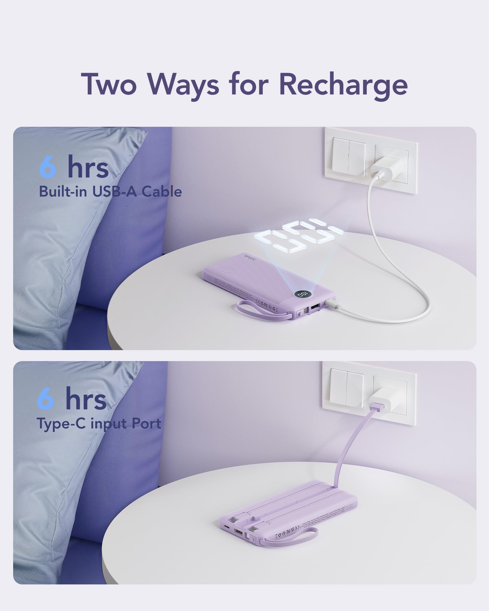 VRURC Portable Charger Power Bank, 10000mAh Travel Essentials Battery Pack 🍁 All In One Marketplace Canada