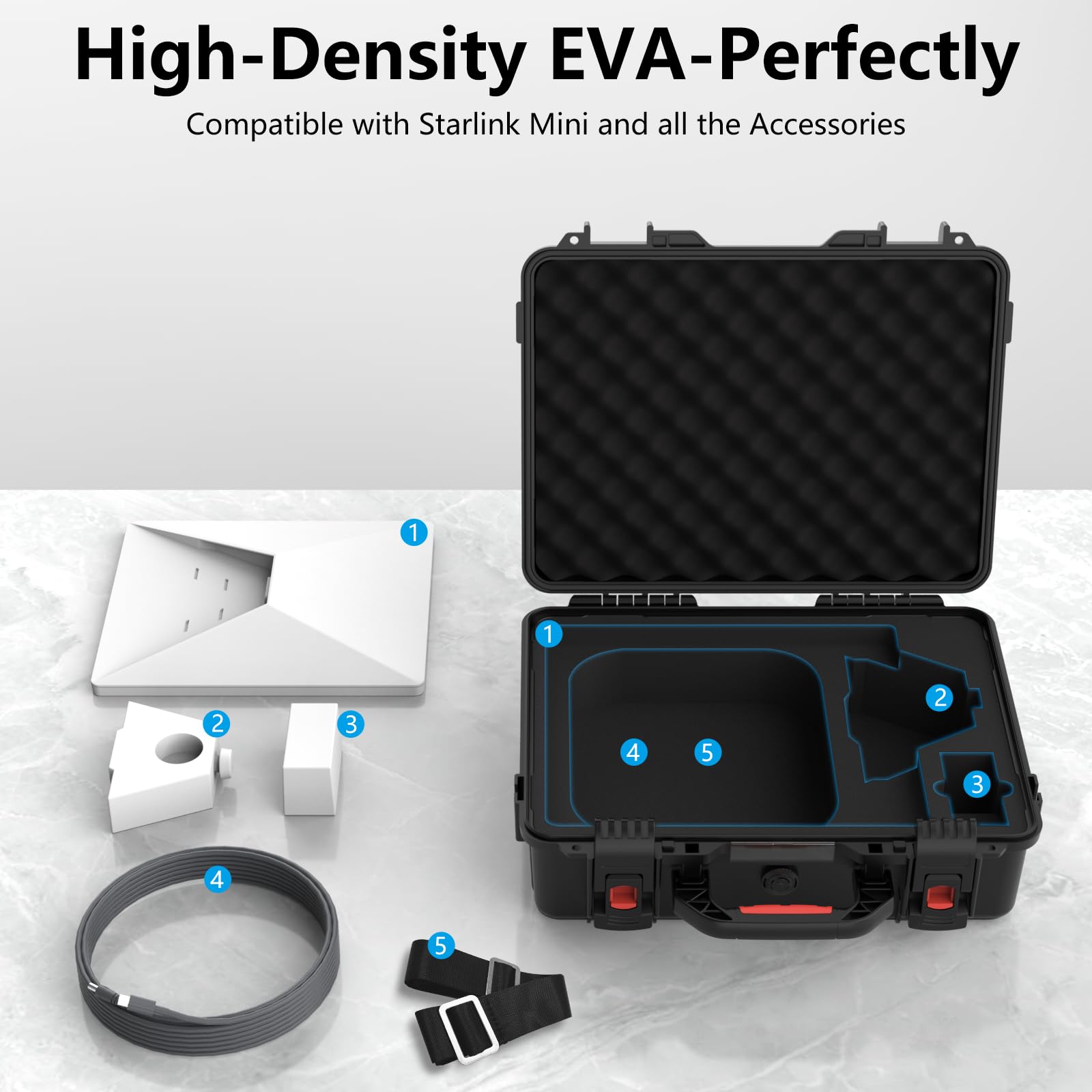 MEKEET Starlink Mini Case, IP67 Waterproof Hard case Fits Star Link Mini Dish, Portable Shoulder Dual Carry Options with Precision Cut Foam for Starlink Accessories,Ideal for Travel and Camping 🍁 All In One Marketplace Canada