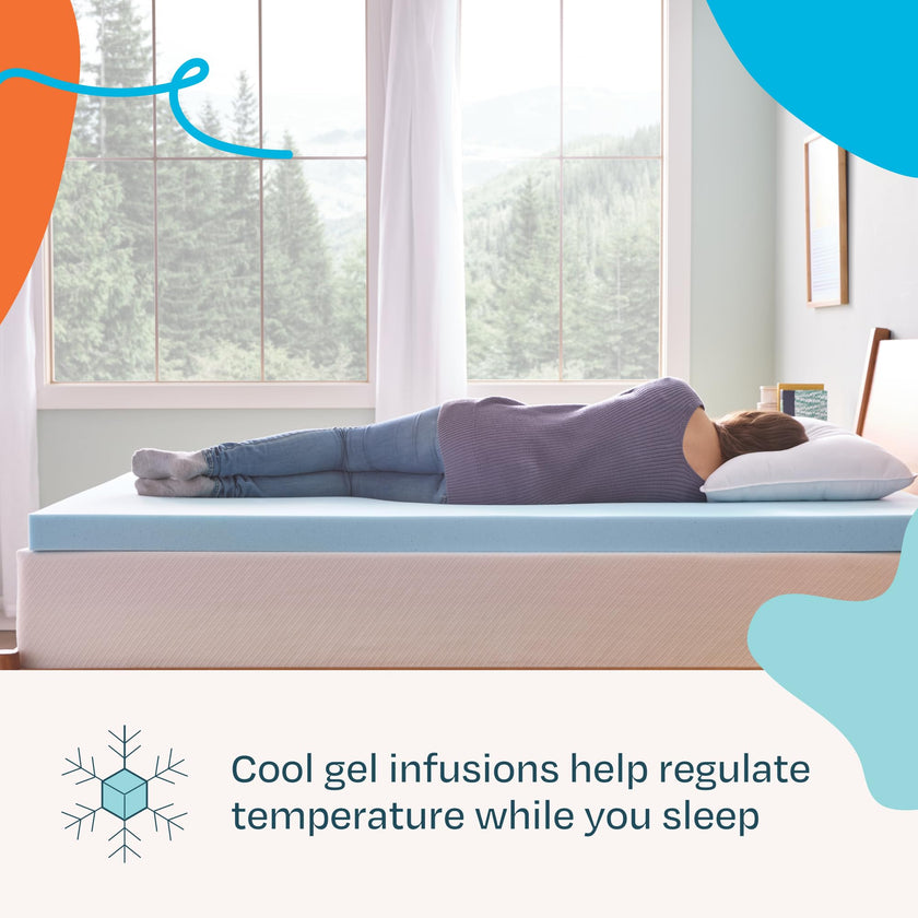 Linenspa 3 Inch Memory Foam Mattress Topper, Gel Infused Twin XL Mattress Topper, CertiPUR-US Certified, Topper Only 🍁 All In One Marketplace Canada