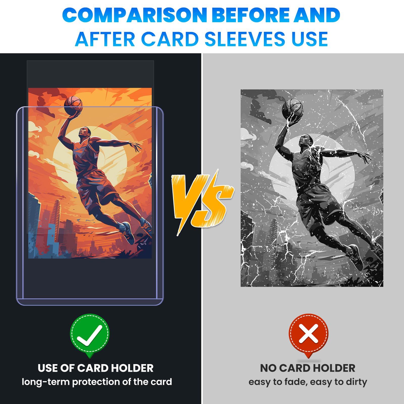 ZENOWICK 200 Packs Card Sleeves Hard, Top Loaders for Cards 3