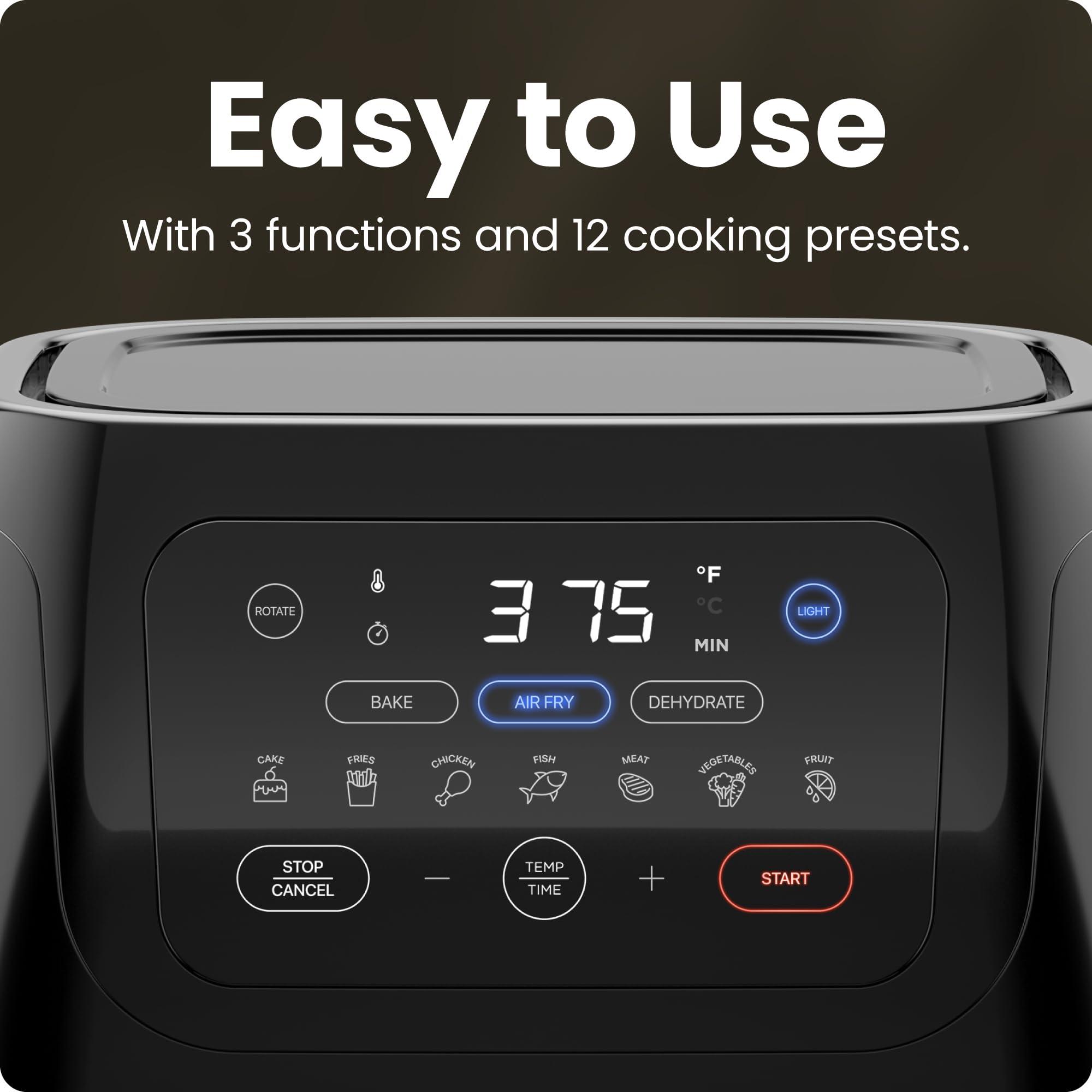 CHEFMAN Multifunctional Digital AirFryer+ Rotisserie,Dehydrator, Convection Oven17 Touch Screen Presets Fry,Roast,Dehydrate, Bake, XL 10L Family Size,Auto Shutoff,Large Easy-View Window Black,10 Quart 🍁 All In One Marketplace Canada