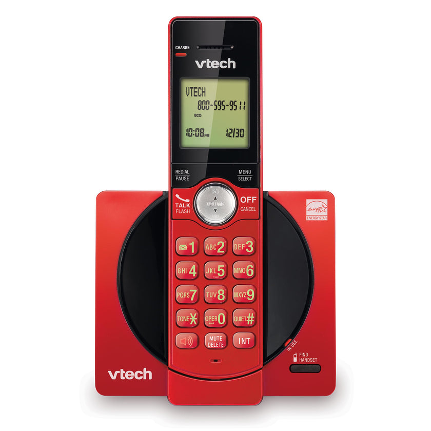 VTech DECT 6.0 Single Handset Cordless Phone with CID, Backlit Keypad and Screen, Full Duplex Handset Speakerphone, and Call Block Red 🍁 All In One Marketplace Canada
