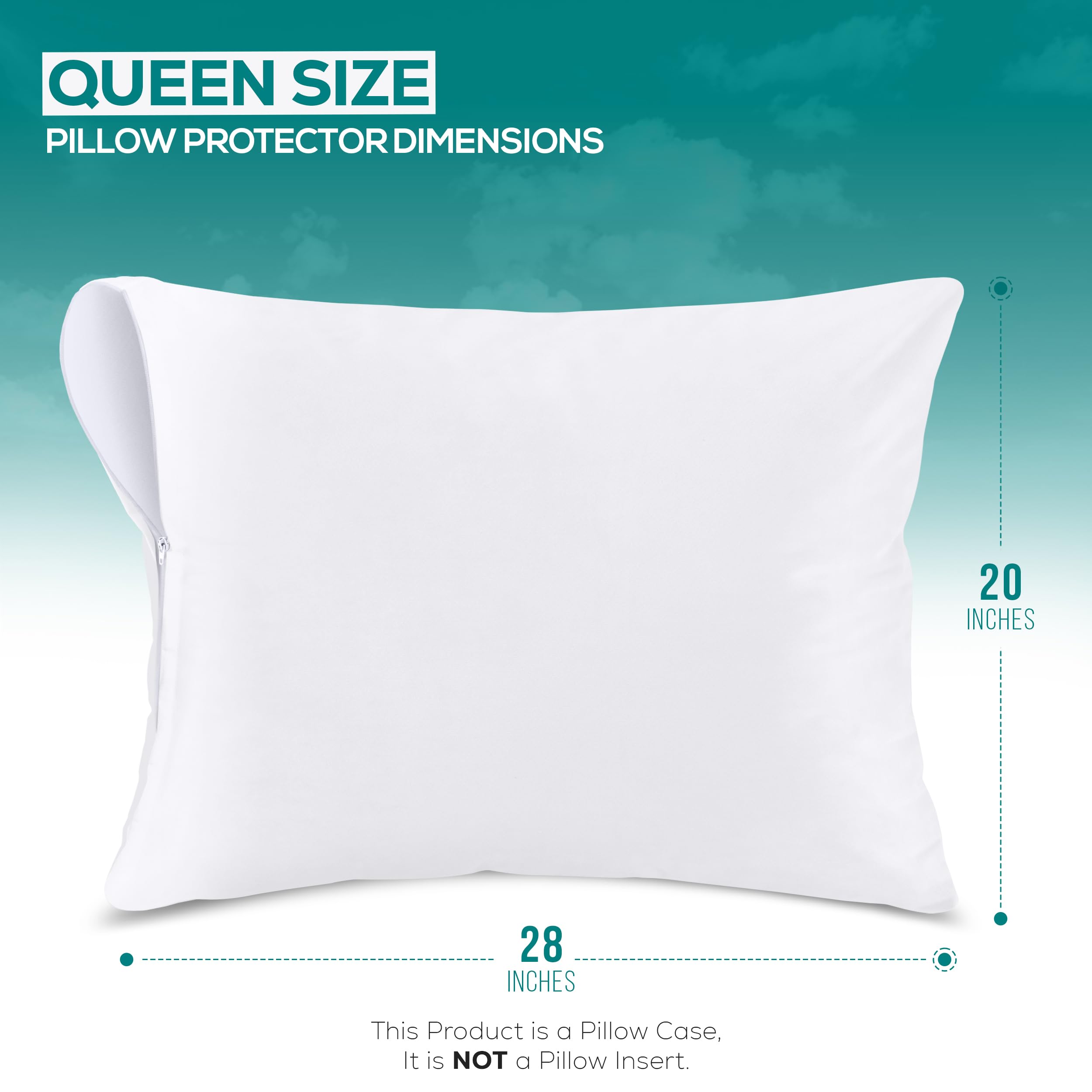 Utopia Bedding Waterproof Pillow Protectors Zippered Queen Size (2 Pack, White), Zippered Pillowcases, Bed Bug Proof Pillow Encasement Covers 20 x 28 Inches 🍁 All In One Marketplace Canada