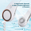 CIVPOWER Neck Fan: Portable Personal Neck Cooling Rechargeable Bladeless Fan - Hands Free 3 Speed 4000 mAh Battery USB Operated Wearable Headphone Design - for Men Women Outdoor Indoor (White) 🍁 All In One Marketplace Canada