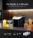 ecozy Portable Ice Makers Countertop, 8 Cubes in 6 Mins, 26lbs/Day, Bullet Ice Maker Machine with 2 Ice Sizes, Self-Cleaning Ice Maker with Carry Handle for Home/Kitchen/Party/Travel - 2026 Version 🍁 All In One Marketplace Canada