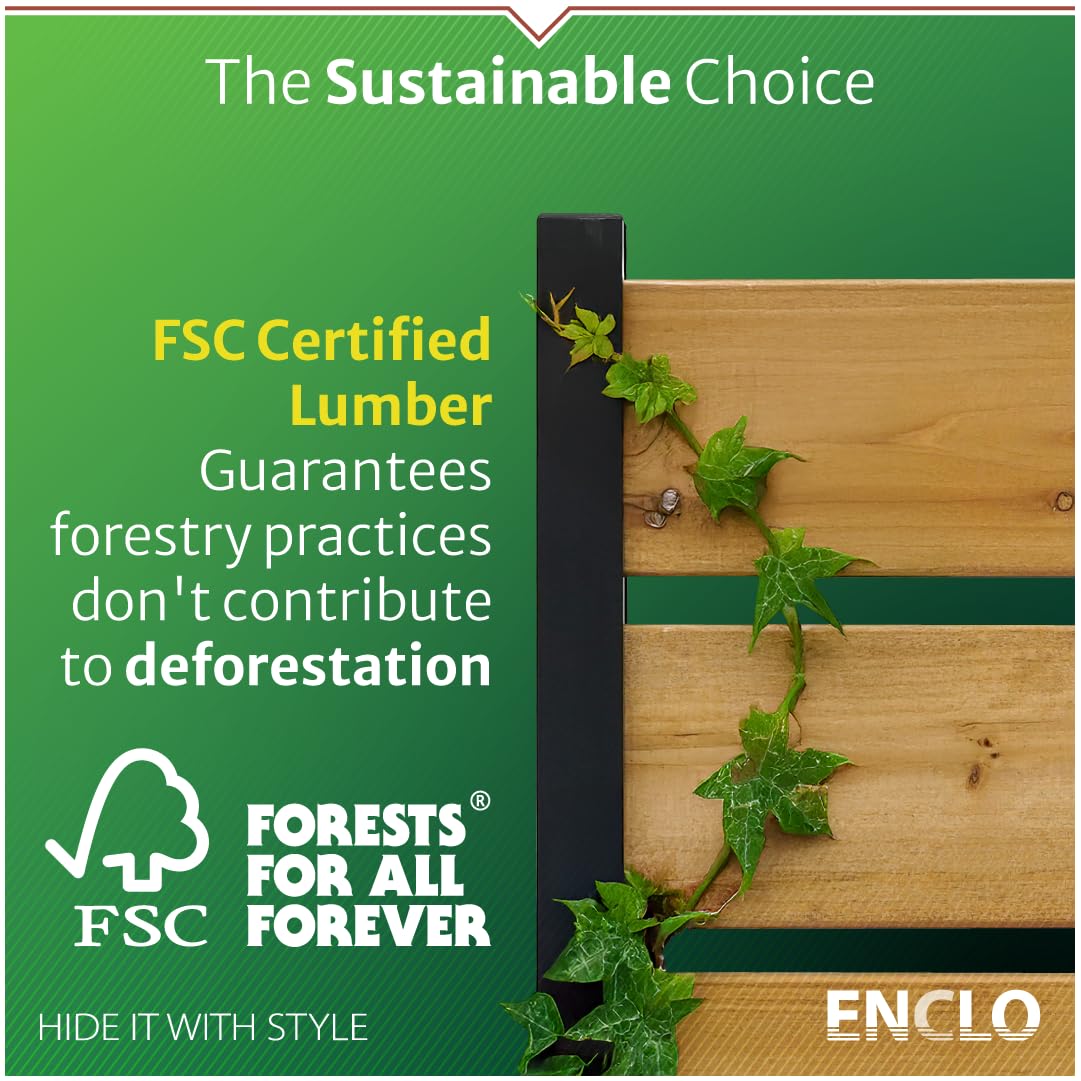 5ft H x 3.2ft W (1 Panel) No Dig Enclo Concord Cedar Wood Privacy Screen, Great to Hide Trash Cans, Decorative Patio Privacy Screen, Outdoor Fence, Air Conditioner Fence, EC18022 🍁 All In One Marketplace Canada