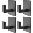 PMMASTO Black 4 Pack Self Adhesive Wall Hooks for Hanging, Stick On Wall Hanger Hook for Shower, Robe, Hat - Aluminium 🍁 All In One Marketplace Canada