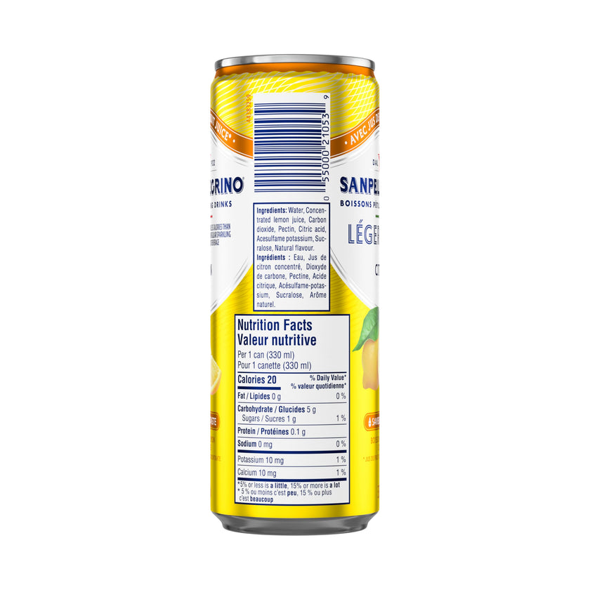San Pellegrino Light Lemon, Sparkling Fruit Beverage, 24 x 330ml 🍁 All In One Marketplace Canada