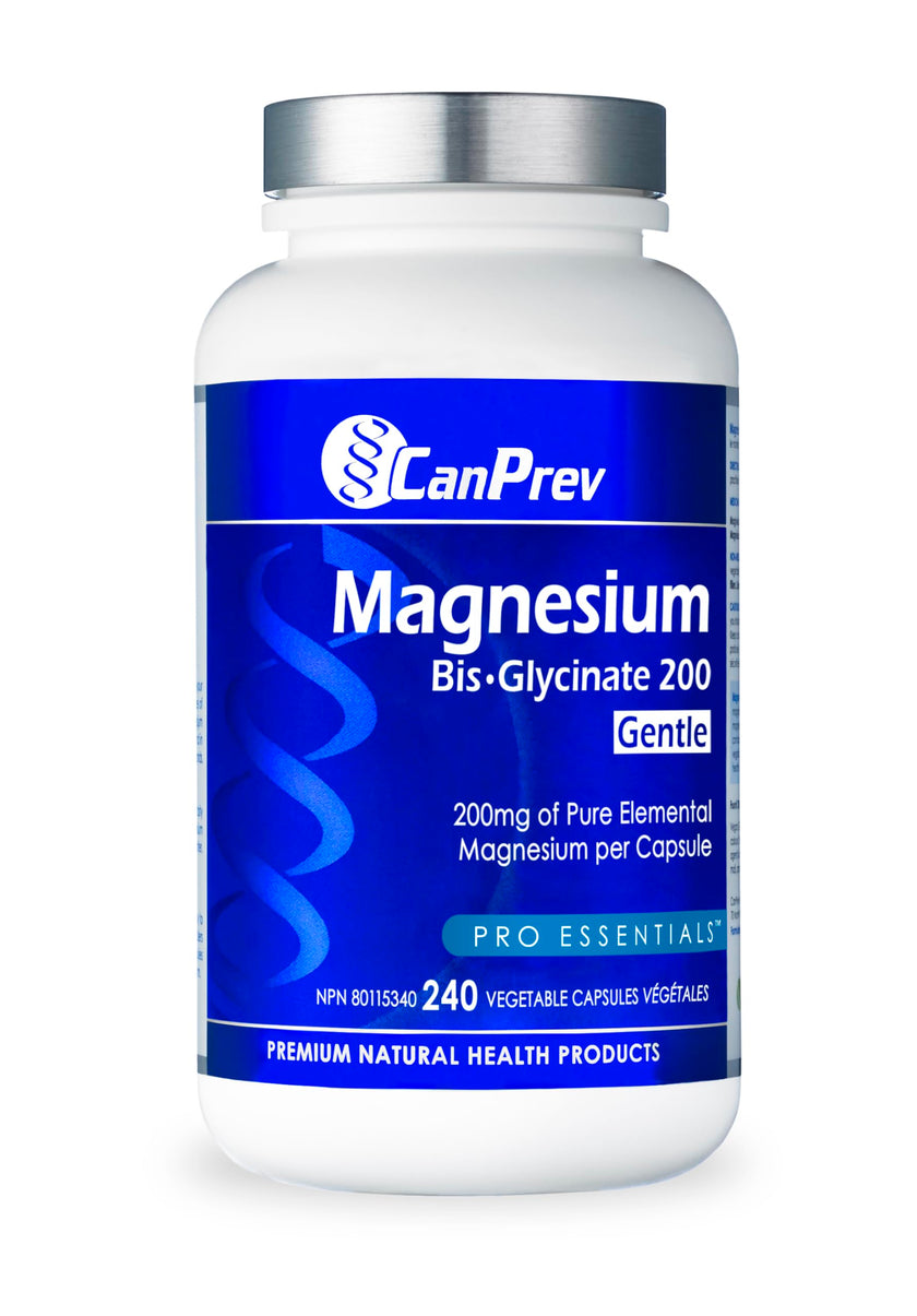 CanPrev Magnesium Bis-Glycinate 200mg Gentle, 240 Veg Caps, Well-Absorbed Complex for Daily Calm & Restful Sleep, Muscle Function, 240 Day Supply 🍁 All In One Marketplace Canada