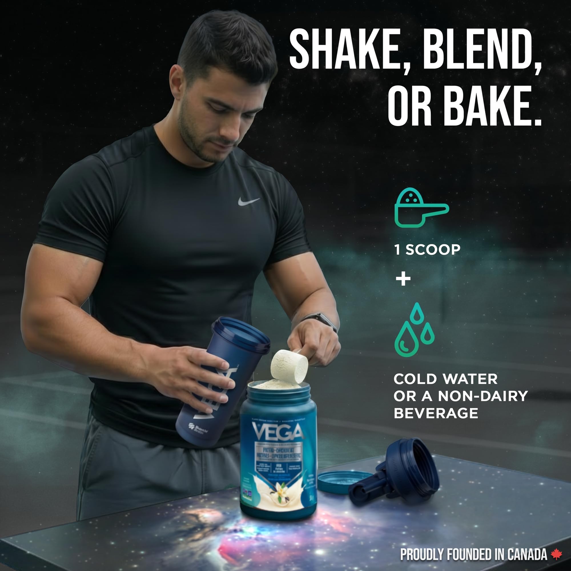 Vega Protein + Supergreens - 20g Plant-Based Pea Protein with Veggies, Vanilla, 18 Servings, Vegan Keto, Non-GMO, Gluten Free, Dairy Free, Low Carb, 526g (Packaging May Vary) 🍁 All In One Marketplace Canada