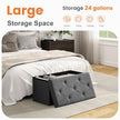 Sweetcrispy Folding Storage Ottoman Bench, Light Grey, Entryway Bench for Living Room, Ottomans with Storage for Bedroom, Heavy Duty 660 lbs Load Capacity, Linen Footrest Seat 🍁 All In One Marketplace Canada