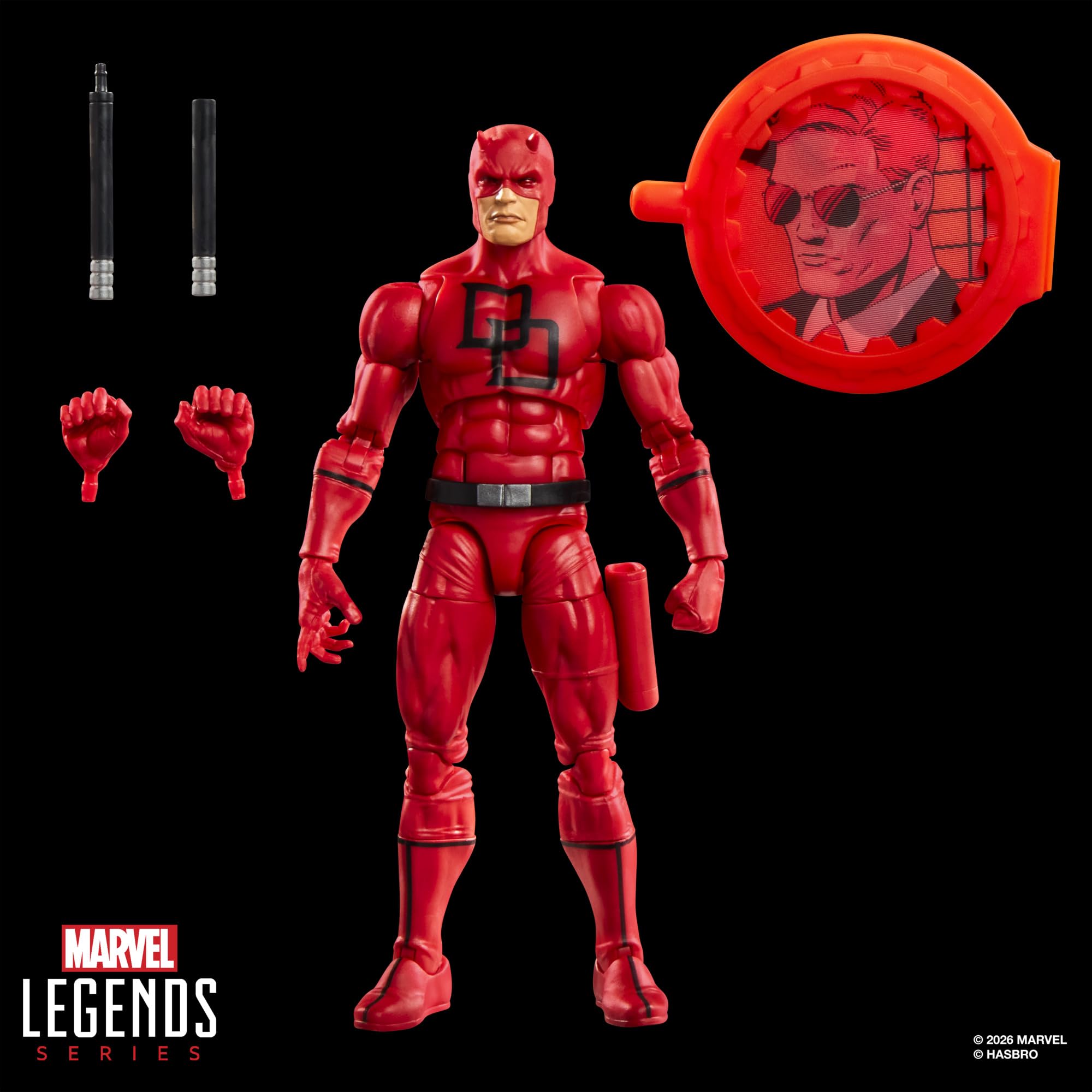 Marvel Legends Series Secret Wars Daredevil, Retro Marvel Comics Collectible 6 Inch Action Figure with Lenticular Shield 🍁 All In One Marketplace Canada